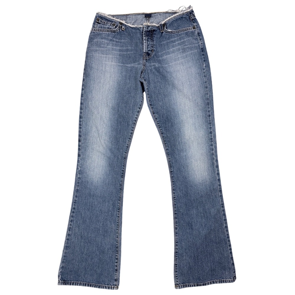 Abercrombie & Fitch Vintage Raw Waist Bootcut Jeans Blue Wash Womens 4L Made USA